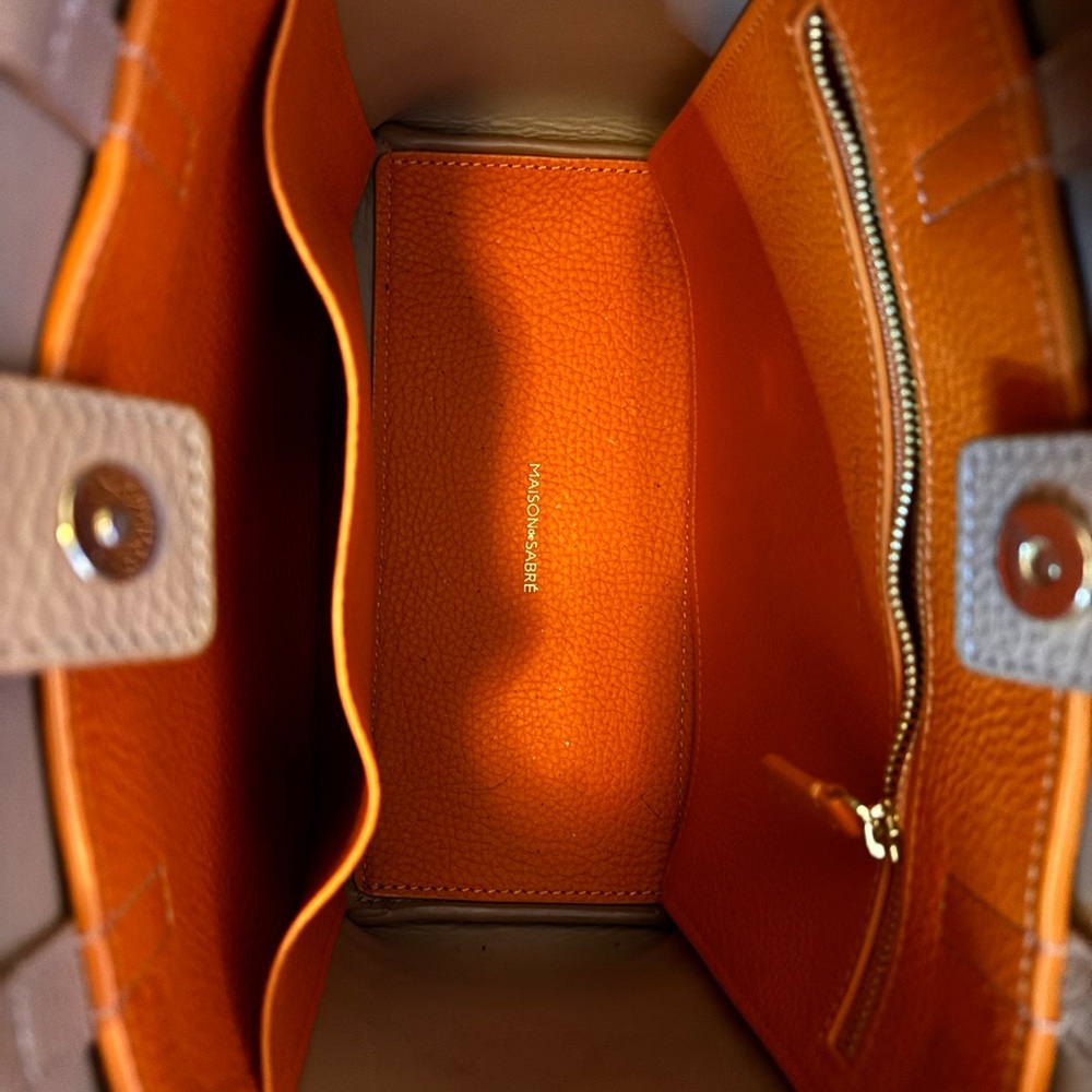 Maison Sabre Orange Leather Tote